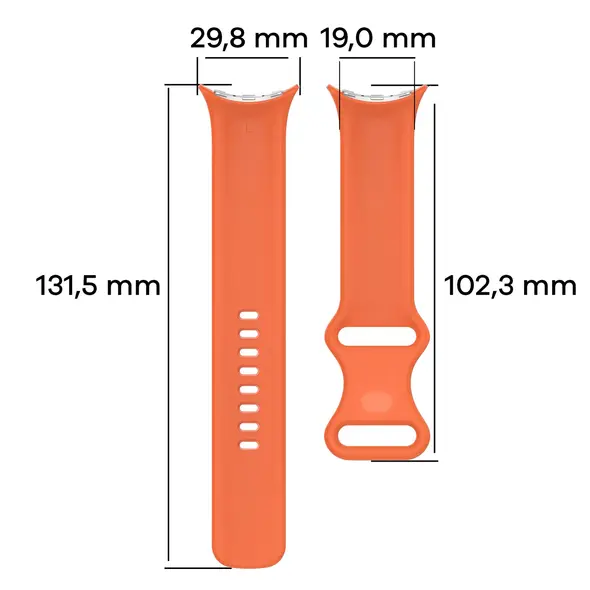 Silikonowy pasek Bizon Strap Watch Silicone do Google Pixel Watch 3 (45mm) pomarańczowy