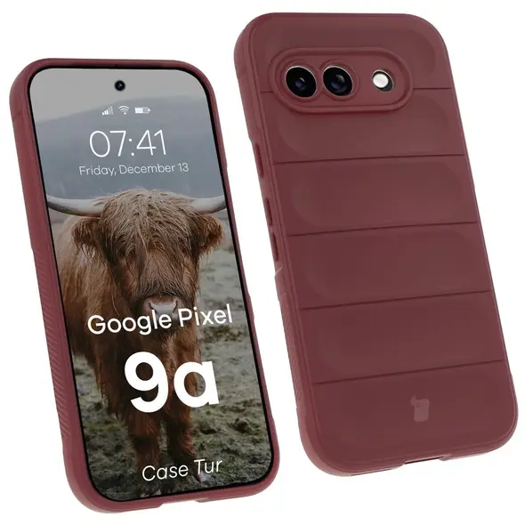 Pancerne etui Bizon Case Tur do Google Pixel 9a burgundowe
