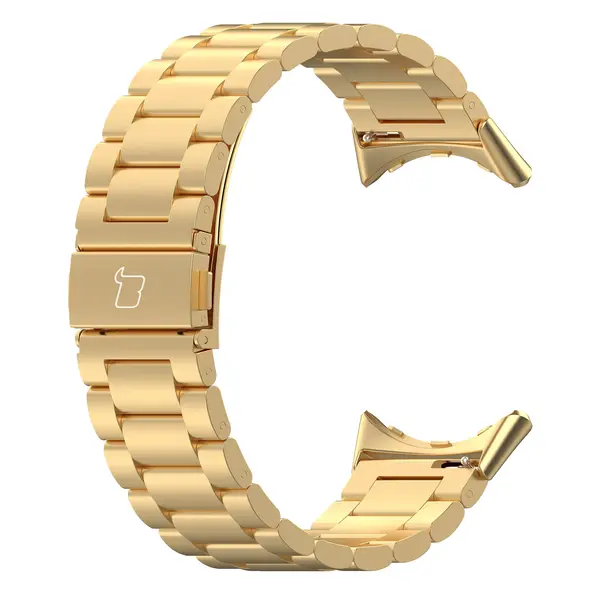Pasek ze stali nierdzewnej Bizon Strap Watch Aura do Google Pixel Watch 3 45 mm złoty