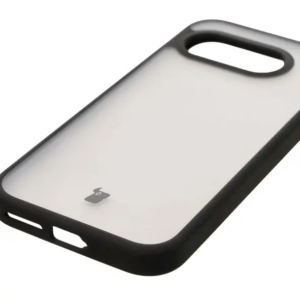 Etui Bizon Case Angelo do Google Pixel 9a przydymione z czarną ramką