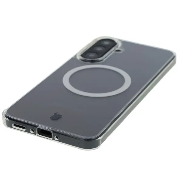 Etui z pierścieniem magnetycznym Bizon Case CrystalO do Samsung Galaxy A56 5G przezroczyste
