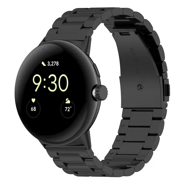 Pasek ze stali nierdzewnej Bizon Strap Watch Aura do Google Pixel Watch 3 45 mm czarny