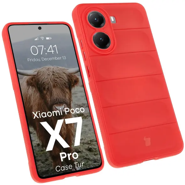 Pancerne etui Bizon Case Tur do Xiaomi Poco X7 Pro czerwone