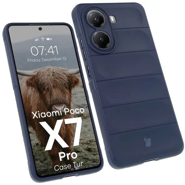 Pancerne etui Bizon Case Tur do Xiaomi Poco X7 Pro granatowe