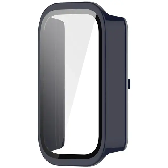 Etui ze szkłem do zegarka Bizon Case+Glass Watch do Xiaomi Smart Band 9 Active / Redmi Smart Band 3 niebieskie