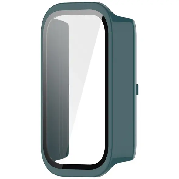 Etui ze szkłem do zegarka Bizon Case+Glass Watch do Xiaomi Mi Smart Band 9 Active / Redmi Band 3 zielone