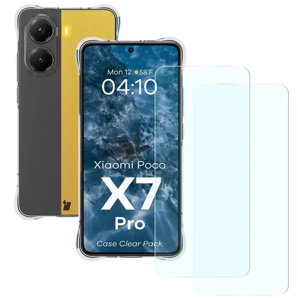 Etui + 2x szkło na ekran Bizon Case Clear Pack do Xiaomi POCO X7 Pro