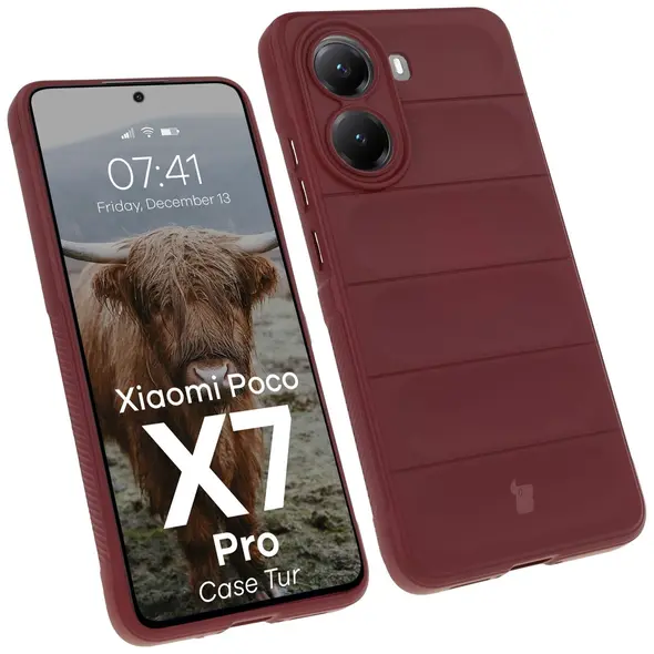 Pancerne etui Bizon Case Tur do Xiaomi Poco X7 Pro ciemnofioletowe