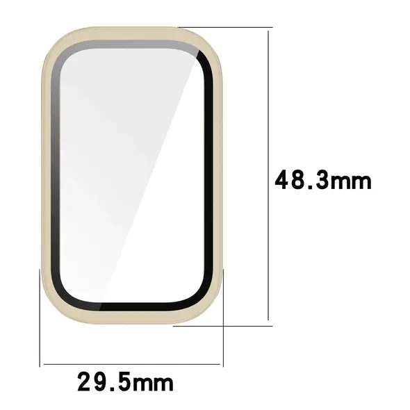 Etui ze szkłem do zegarka Bizon Case+Glass Watch do Xiaomi Smart Band 9 Active / Redmi Smart Band 3 beżowe