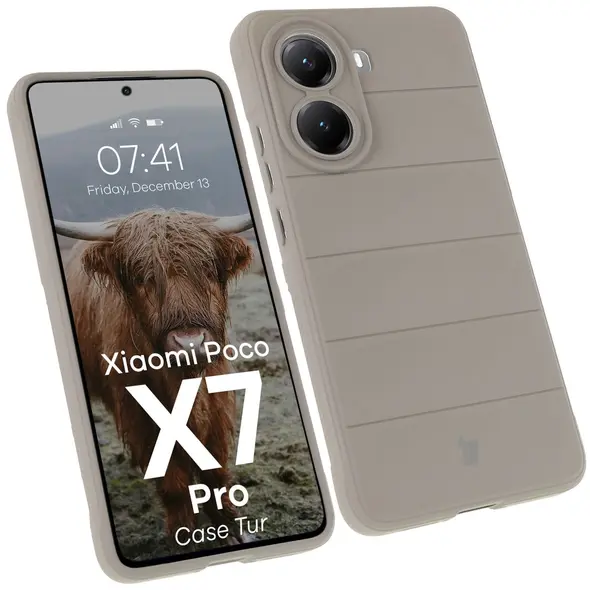 Pancerne etui Bizon Case Tur do Xiaomi Poco X7 Pro jasnoszare