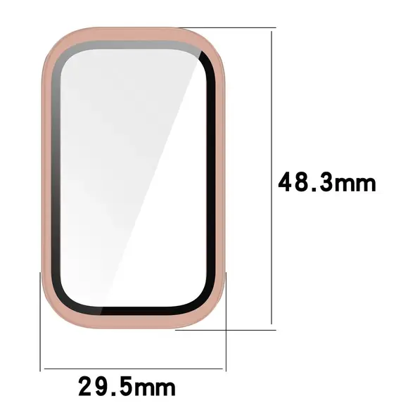 Etui ze szkłem do zegarka Bizon Case+Glass Watch do Xiaomi Smart Band 9 Active / Redmi Smart Band 3 różowe