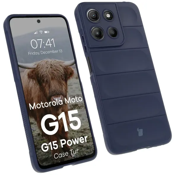 Pancerne etui Bizon Case Tur do Motorola Moto G15 / G15 Power granatowe