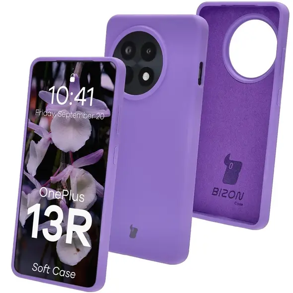 Silikonowe etui Bizon Soft Case do OnePlus 13R fioletowe