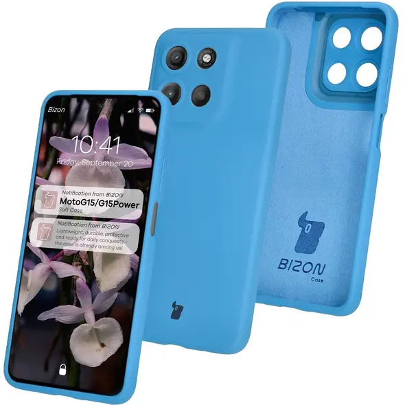 Silikonowe etui Bizon Soft Case do Motorola Moto G15 / G15 Power niebieskie