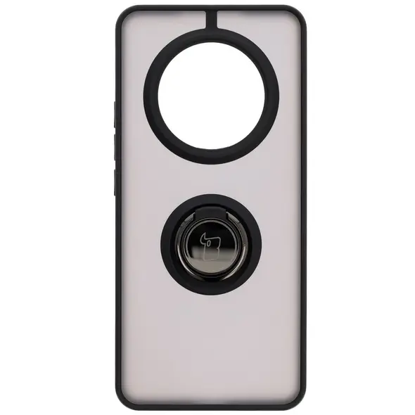 Etui z uchwytem na palec Bizon Case Hybrid Ring do Realme 14 Pro 5G przydymione z czarną ramką