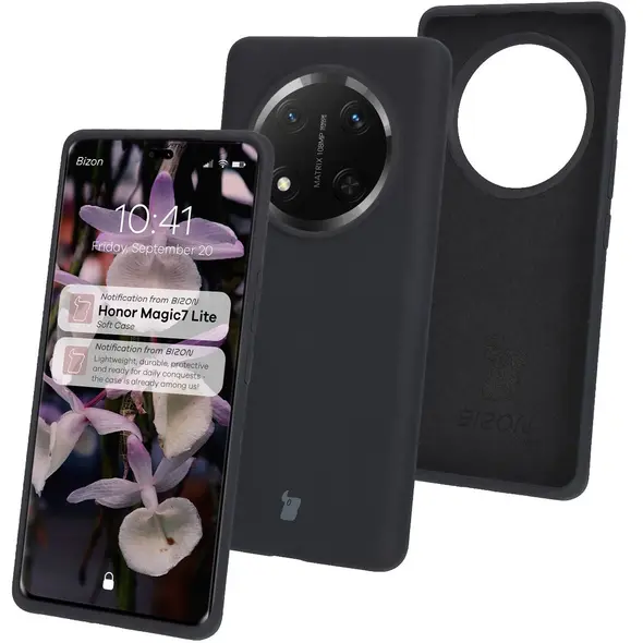 Silikonowe etui Bizon Soft Case do Honor Magic7 Lite czarne