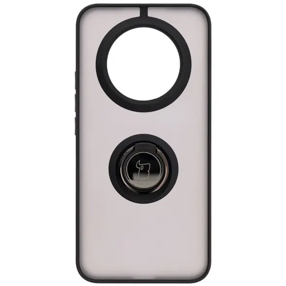 Etui z uchwytem na palec Bizon Case Hybrid Ring do Realme 14 Pro Plus 5G przydymione z czarną ramką