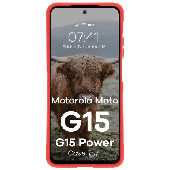 Pancerne etui Bizon Case Tur do Motorola Moto G15 / G15 Power czerwone
