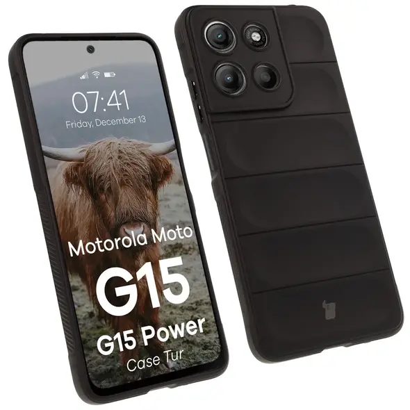 Pancerne etui Bizon Case Tur do Motorola Moto G15 / G15 Power czarne