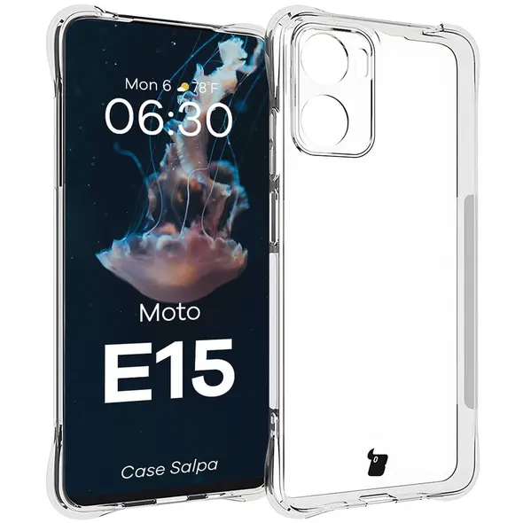 Elastyczne etui Bizon Case Salpa do Motorola Moto E15 przezroczyste