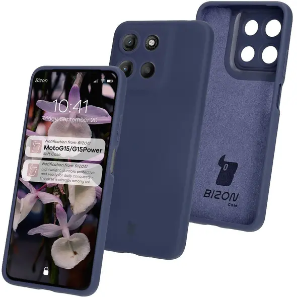 Silikonowe etui Bizon Soft Case do Motorola Moto G15 / G15 Power ciemnoniebieskie