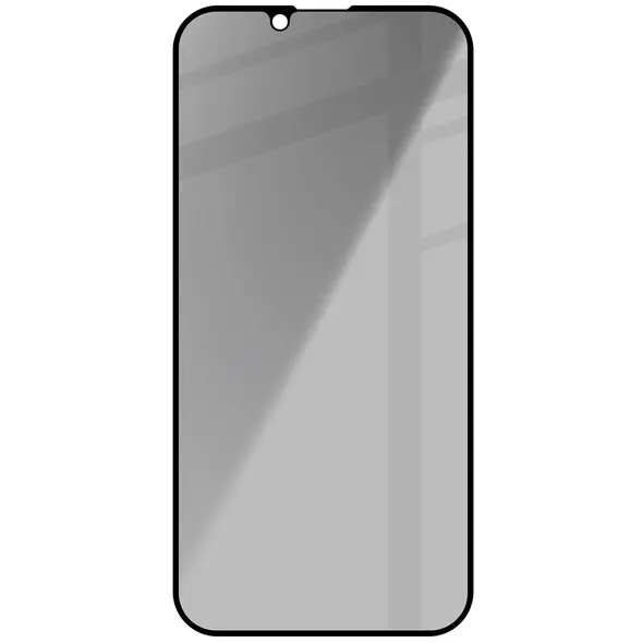 Prywatyzujące szkło hartowane Bizon Glass Edge Shadow do Apple iPhone 16e / 14 / 13 Pro / 13 przyciemniane z czarną ramką