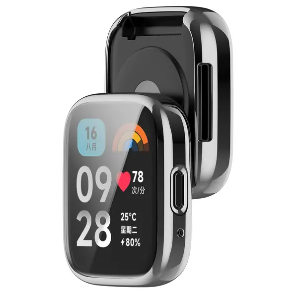 Etui z osłoną ekranu Bizon Case Watch Felipe do Xiaomi Redmi Watch 3 Active srebrne