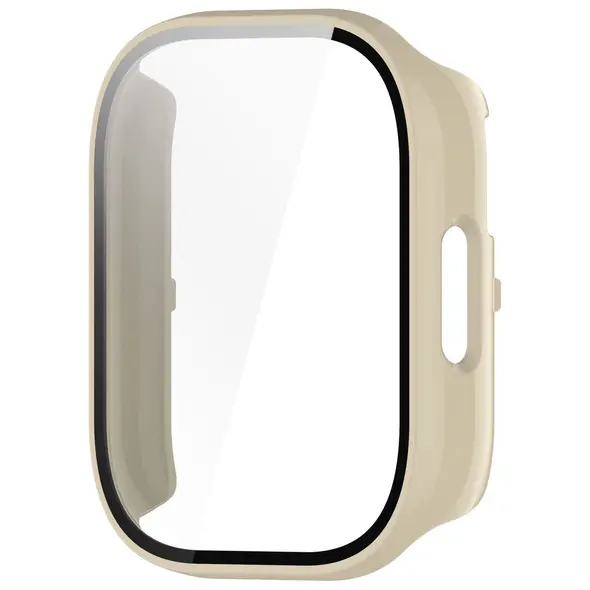 Etui ze szkłem do zegarka Bizon Case+Glass Watch do Xiaomi Redmi Watch 5 Lite beżowe