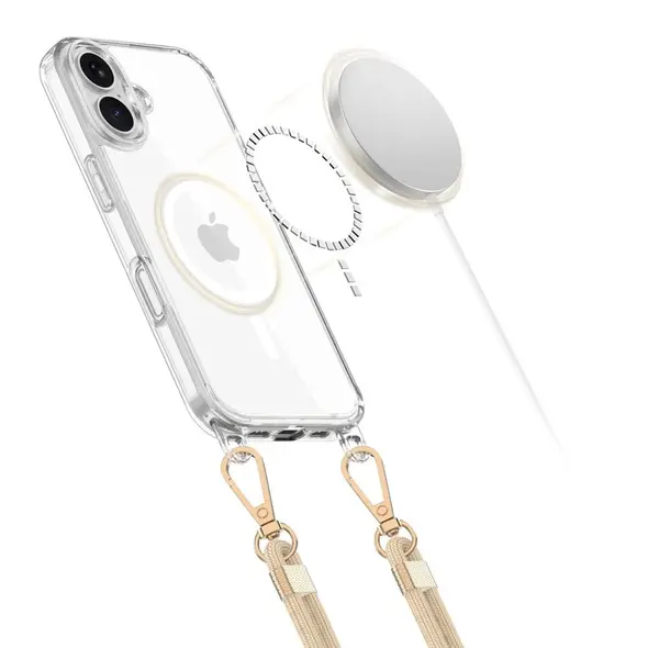 Etui Tech-Protect Flexair Chain MagSafe Apple iPhone 16e Black & Taupe