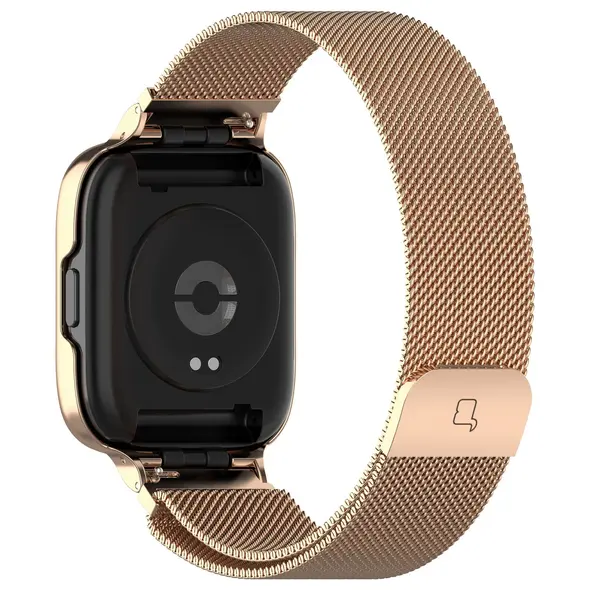 Etui z paskiem Bizon Strap + Case Watch Chain do Xiaomi Redmi Watch 3 Active różowozłote