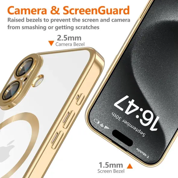 Etui Tech-Protect MagFlex MagSafe Apple iPhone 16e Shiny Gold