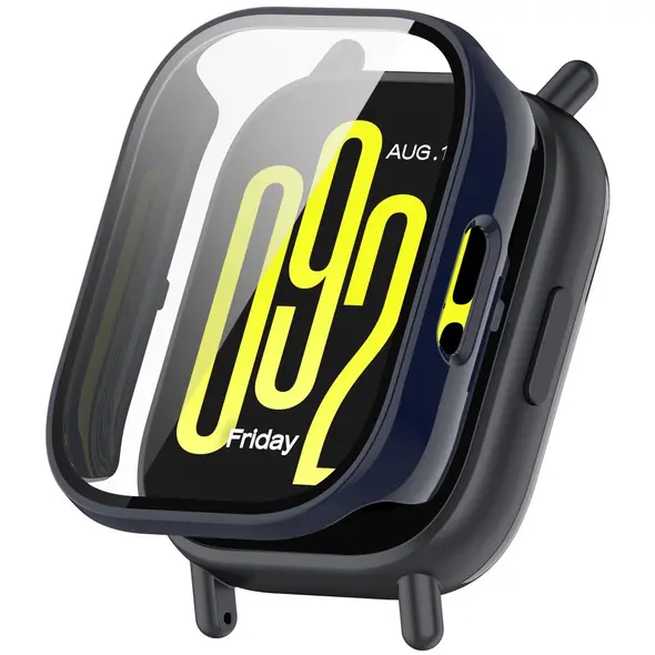 Etui ze szkłem do zegarka Bizon Case+Glass Watch do Xiaomi Redmi Watch 5 Lite niebieskie