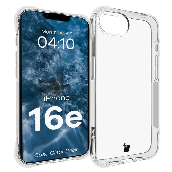 Etui + 2x szkło na ekran + 1x szkło na obiektyw Bizon Case Clear Pack do Apple iPhone 16e