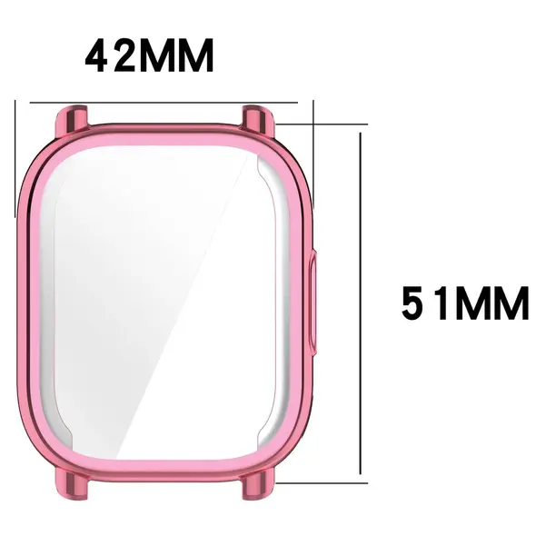 Etui z osłoną ekranu Bizon Case Watch Felipe do Xiaomi Redmi Watch 5 Lite różowe