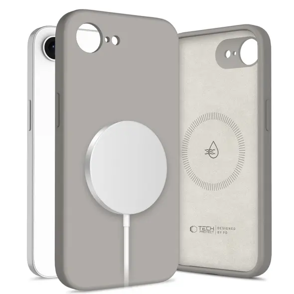 Etui Tech-Protect Liquid Silicone MagSafe Apple iPhone 16e Stone Grey