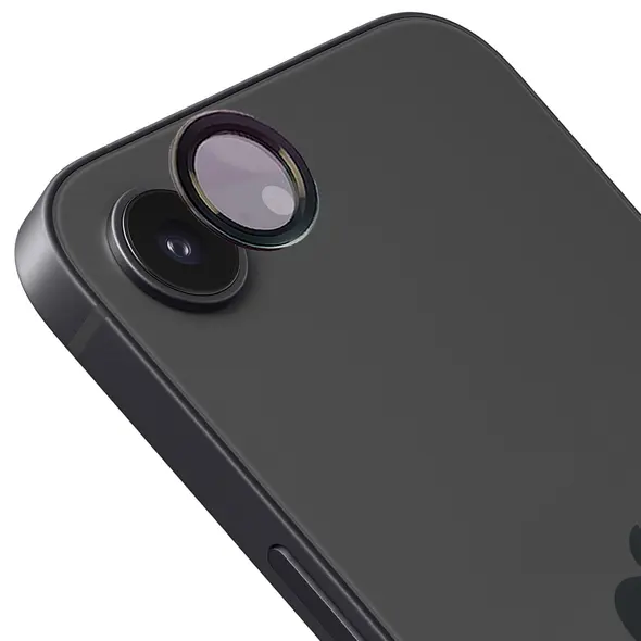 Szkło na aparat z aplikatorem Bizon Glass Snap Lens do Apple iPhone 16e czarna ramka