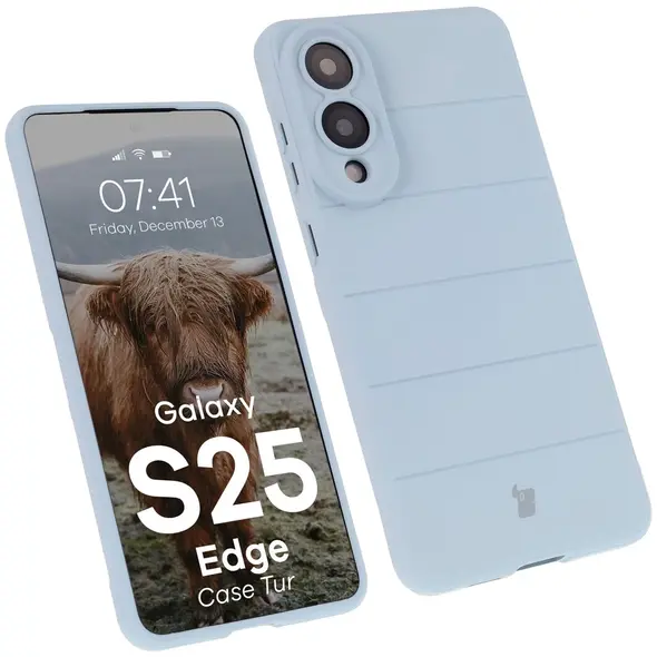 Pancerne etui Bizon Case Tur do Samsung Galaxy S25 Edge jasnoniebieskie