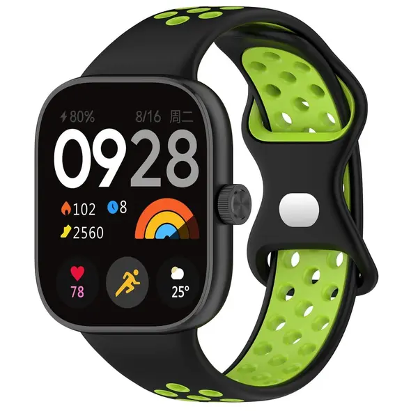 Pasek Bizon Strap Watch Octo do Redmi Watch 4 / Xiaomi Smart Band 9 Pro / 8 Pro czarno-zielony