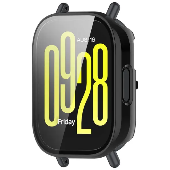 Etui ze szkłem do zegarka Bizon Case+Glass Watch do Xiaomi Redmi Watch 5 Active czarne