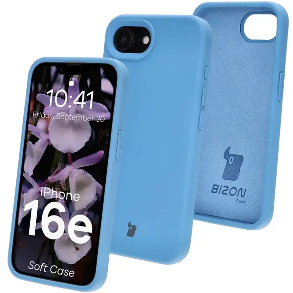 Silikonowe etui Bizon Soft Case do Apple iPhone 16e niebieskie