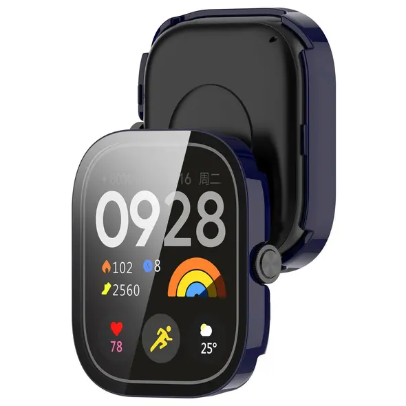 Etui ze szkłem do zegarka Bizon Case+Glass Watch do Xiaomi Redmi Watch 5 niebieskie