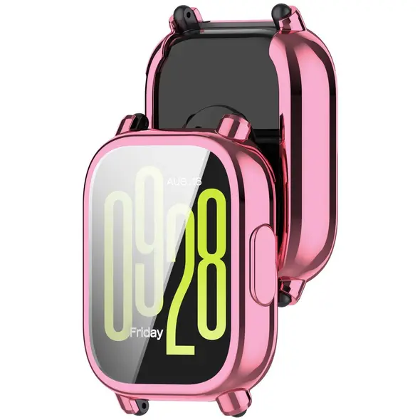 Etui z osłoną ekranu Bizon Case Watch Felipe do Xiaomi Redmi Watch 5 Lite różowe