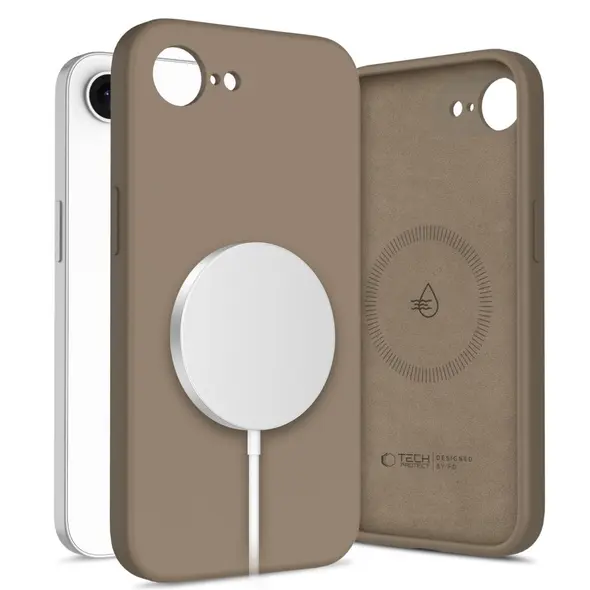 Etui Tech-Protect Liquid Silicone MagSafe Apple iPhone 16e Chocolate Brown