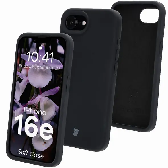 Silikonowe etui Bizon Soft Case do Apple iPhone 16e czarne