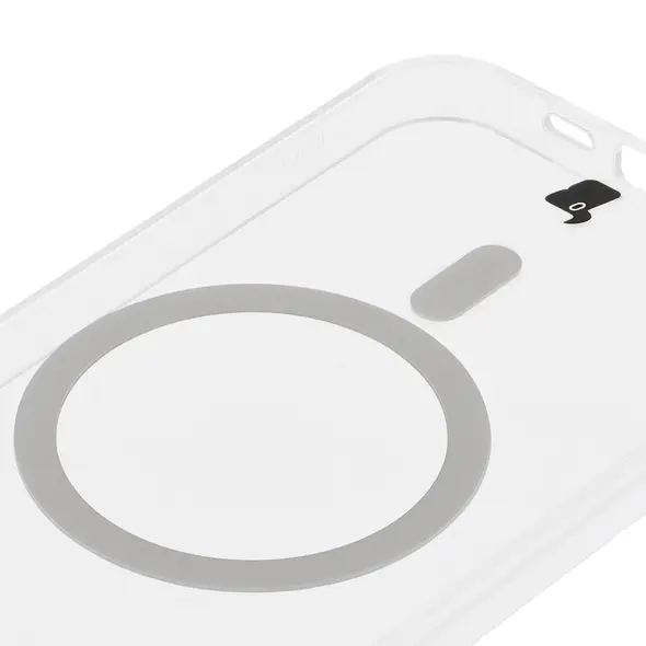 Etui z pierścieniem magnetycznym Bizon Case CrystalO Magnetic do Apple iPhone 16e przezroczyste