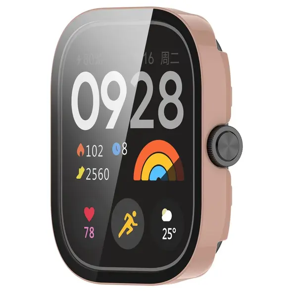 Etui ze szkłem do zegarka Bizon Case+Glass Watch do Xiaomi Redmi Watch 5 różowe