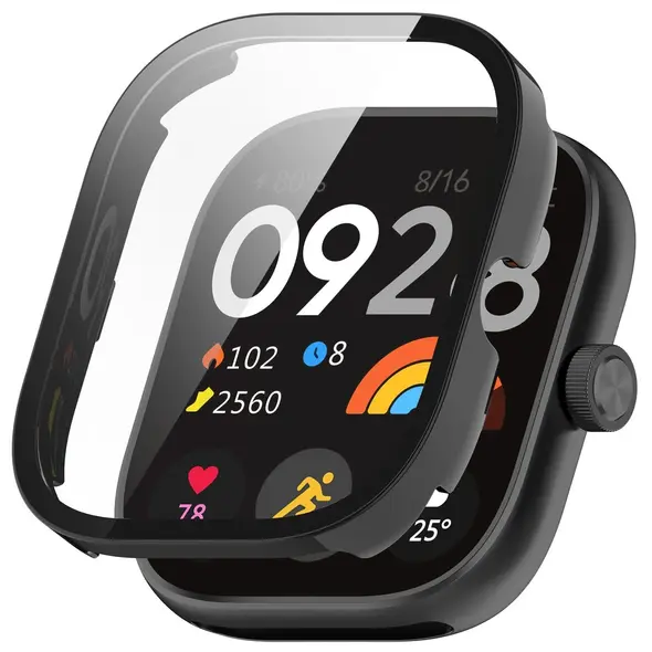 Etui ze szkłem do zegarka Bizon Case+Glass Watch do Xiaomi Redmi Watch 5 czarne