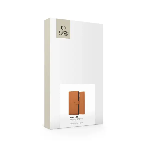 Etui z klapką Tech-Protect Wallet Apple iPhone 16e Saddle Brown