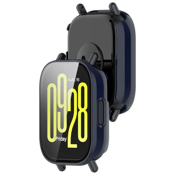 Etui ze szkłem do zegarka Bizon Case+Glass Watch do Xiaomi Redmi Watch 5 Lite niebieskie