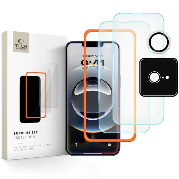 Szkło hartowane Tech-Protect Supreme Set Apple iPhone 16e Clear [3 PACK]